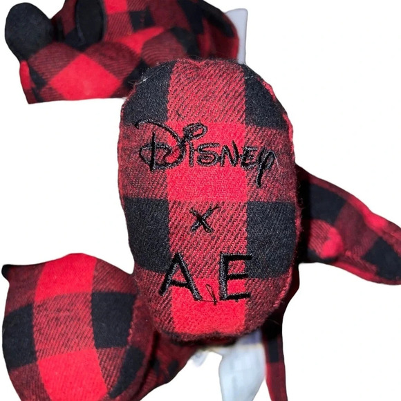 Disney Mickey Mouse X AE American Eagle Special Edition 12” Plush Doll Red Plaid - Picture 5 of 10